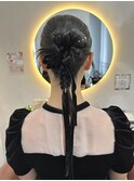 似合わせヘアセット/シニヨン/リボン/大人可愛い