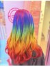 【虹色】レインボーやりたい方♪エフェクトブリーチ+カラー