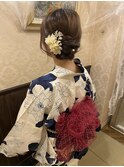 サイドシニヨン/浴衣