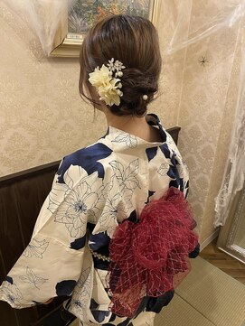 サイドシニヨン/浴衣