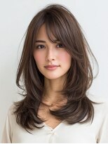 アンサ 小倉店(ANSA) ふんわり動きミディ|小顔レイヤー