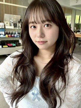 ミンクス ギンザ セントラル(MINX ginza central) 【MINX】顔まわり似合わせカット+暗めカラーロング_銀座
