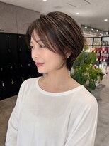 ルプル バイ フェイス 磯子(L'pul by face) 大人可愛いショートボブ×ハイライト style by 田爪