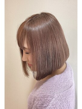 プログレスプラス 前下がりボブ×ピンクベージュ★あざと大人女子に★