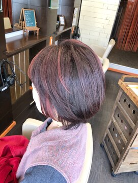 アド ヘア プレイス(adon hair place) 還暦カラー☆ショートボブ