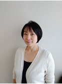 ショートボブ　大人ナチュラル　ひし形ボブ
