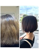 ボブ。髪質改善ストレート。