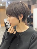 モードに大人可愛いダークアッシュイメチェンショートボブ