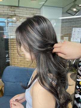 ラフ(LAFF) #バレイヤージュ#グレージュカラー#ボブウルフ#ココアベージュ