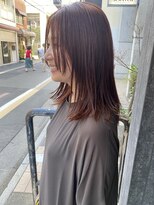 レイキョウト(Ray Kyoto)&nbsp;顔周りカット 赤髪 暖色 モード デザインバング