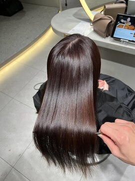 ロンドメリア 天神大名店(Lond Melia) ★くびレイヤーエモージュインナーグレージュ前髪ピンクベージュ