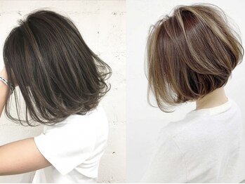 ロゼ 京橋(Rose)の写真/[京橋/学割]カット+カラー(リタッチ)+Ｔｒ¥4950/全体カラー¥4950/白髪もこだわりのデザイン性を―。