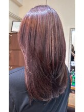 トウカ 船橋駅前店(TOUKA) レイヤーカット/ロングウルフ/ミルクティーピンク/髪質改善