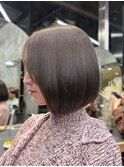 ブリーチなし透明感カラー　ボブヘア