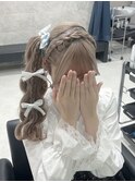 ハートサイドテール／心斎橋ヘアセット