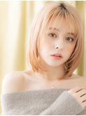 ハイトーンカラー透明感外国人風金髪ボブA0北浦和20代30代