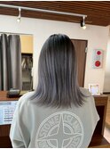 着物ヘア/ダークアッシュ/ミディアムレイヤーカット/柏駅