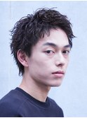 アクティブショートフェザーパーマルーズショートセンターパート