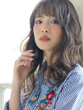 アビエクレール 河内花園(abije claire) 大きめカールの大人セミロング★20代30代50代 髪質改善