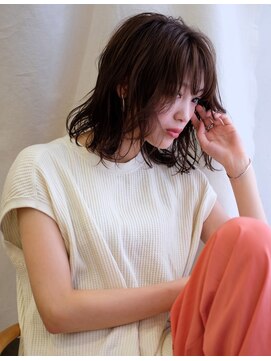 テテコケット(tete coquette) 無造作カールが人気のオシャレミディアムヘア×シアーベージュ