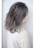 コントラストハイライトバレイヤージュミディアム