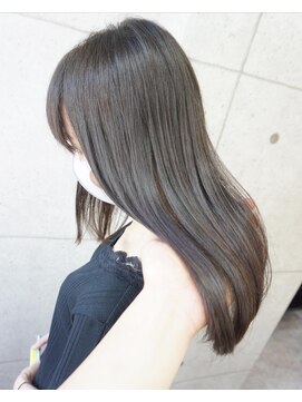ヘアテリア リュウ 大塚(hair teria ryu) アッシュベージュカラー＋表面縮毛矯正＋トリートメント