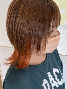 ヘアーサロン ウィッシュ(hair salon Wish) ウルフインナーオレンジ