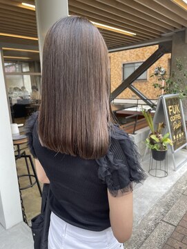 カノエ 福岡香椎店(canoe) 切りっぱなしボブ/ボブ/ベージュカラー/髪質改善縮毛矯正