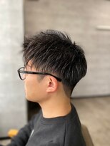 ソイクフ 四条大宮店(SOY-KUFU)&nbsp;MEN'S HAIR束感ショートアッシュブラックマッシュパーマ