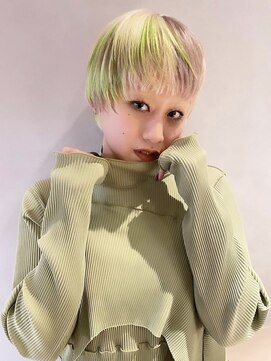 クペウ ローウェン(cope'u ROWEN) デザインカラー/レイヤーカット/ウェットヘア/オリーブベージュ