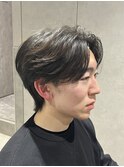 センターパート毛流れダウンパーマ韓国スタイル