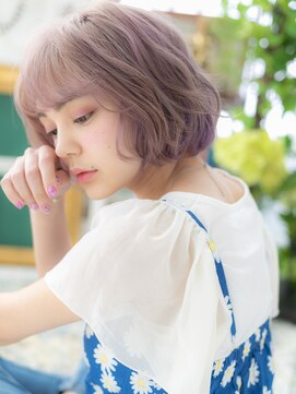 カバーヘア ブリス 上尾西口店(COVER HAIR bliss) 外国人風インナーハイライト小顔ボブパーマc6北浦和10代20代30代