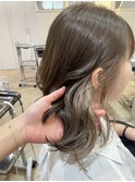 《イヤリングカラー》オリーブ×ホワイトベージュ