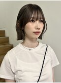 【YOKE】オリーブグレーブリーチなしダブルカラーレイヤーボブ