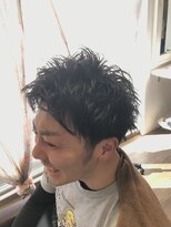 パティオンツー(PATIONN2)&nbsp;刈り上げツーブロックピンパーマネープレスメンズスタイル