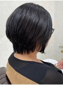 大人可愛い20代30代40代前下がりショートボブ丸みショート◎