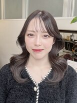 ☆韓国式レイヤーカット/ミルクティグレージュ☆/艶髪ハイライト