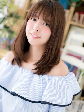 カバーヘア ブリス 川口(COVER HAIR bliss) オリーブグレージュ斜めバング小顔ワンカールc5川口20代30代40代