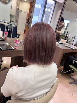 ヘアサロン アウラ(hair salon aura) ピンクブラウン透明感カラーブリーチカラー
