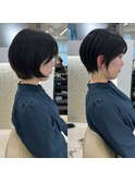 前髪あり耳掛け丸みくびれショートボブ20代30代40代50代(蘭)