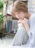 ★外国人風透明感ハイトーンカラー金髪マッシュ20代30代40代★10