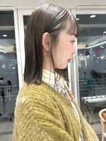 ガーデンヨコハマ(GARDEN YOKOHAMA) ワイドバングミディアム外ハネボブオリーブベージュイメチェン