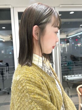 ガーデンヨコハマ(GARDEN YOKOHAMA) ワイドバングミディアム外ハネボブオリーブベージュイメチェン