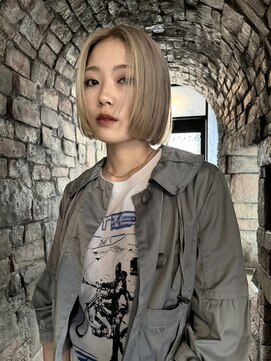 ミンクス 銀座店(MINX) MINX宇都愛梨　ぱつっとボブ　ハイトーン