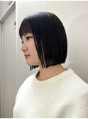顎下2センチボブ/丸くならないボブ/縮毛矯正@重里