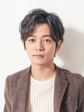 マーズ(MARS) ブルーブラック × ビジネスニュアンスパーマ/20代30代40代