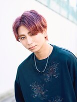 カインド 南青山(hair&make up KIND)&nbsp;フェザーショートブリーチデザインレッドカラー刈り上げなし