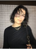 大人可愛い艶カラー癖毛活かしブリーチデザインエンドカラー