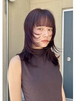 ロールアップスリーブス(ROLL UP SLEEVES)&nbsp;ボルドー/レイヤーカット