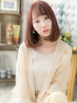 カバーヘア ブリス 川口(COVER HAIR bliss)&nbsp;フレンチガーリーりピンクベージュ小顔ボブT1川口20代30代40代